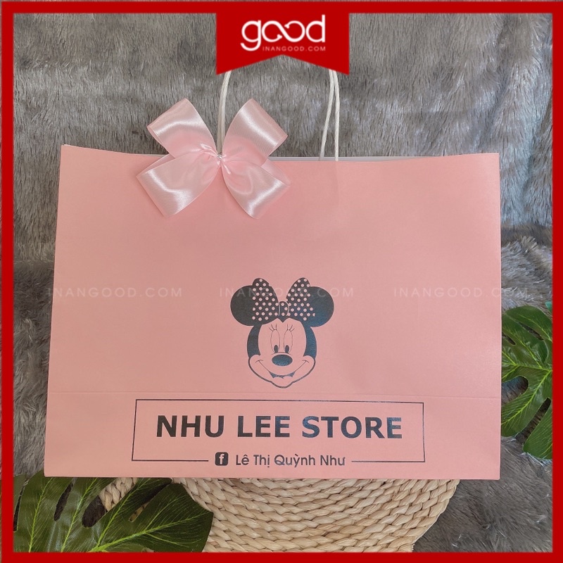 [HÀNG CHUẨN] in túi giấy theo yêu cầu, in túi giấy kraft cho các shop, in túi đựng quà tặng thông tin yêu cầu -  100 cái