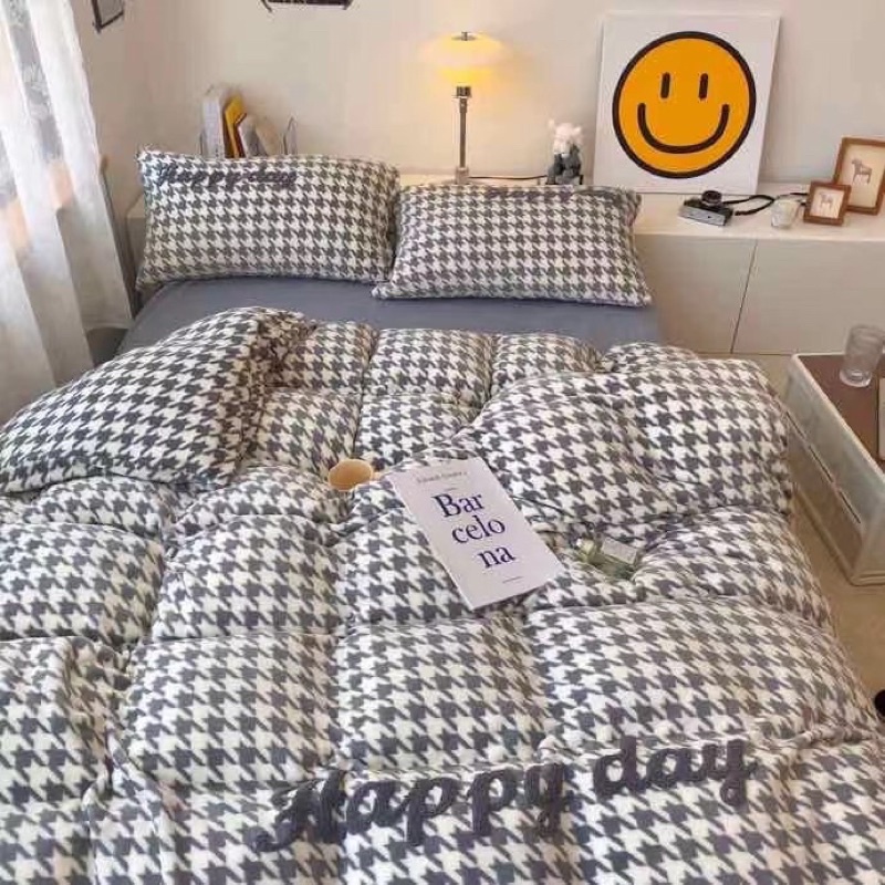 Set Bộ Vỏ Chăn Ga Nỉ Mịn Hoạ Tiết Dễ Thương, Chất Nỉ Nhung Mềm Mịn_shinbedding