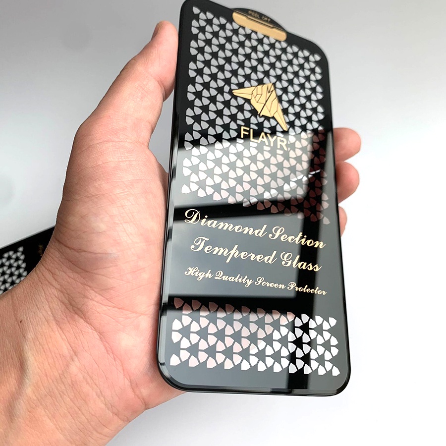 Miếng dán kính cường lực viền kim cương dành cho các loại dòng máy iPhone full màn chất lượng cao Handtown