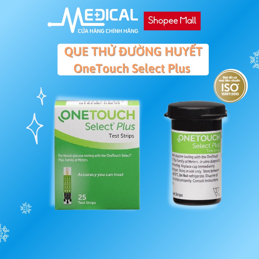 Que thử đường huyết ONETOUCH Select Plus 25 que/hộp date xa chính hãng- MEDICAL