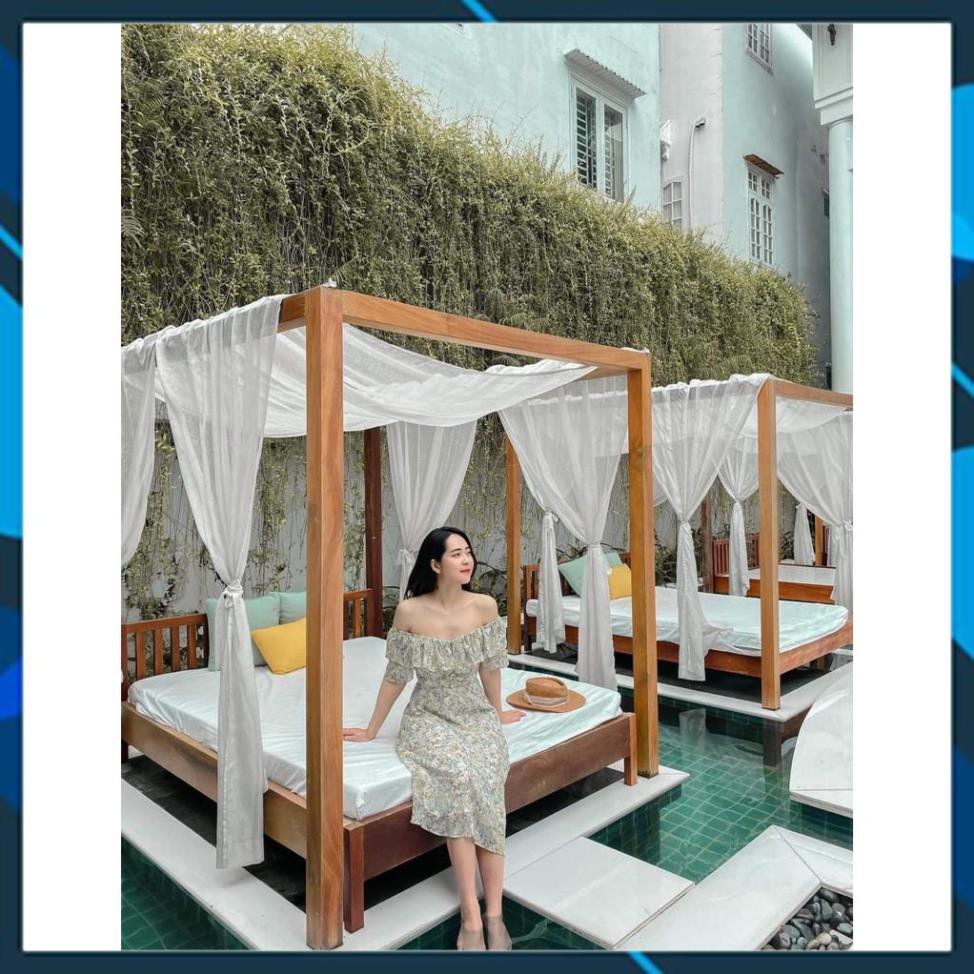 Váy Maxi Nữ, Đầm Hoa Trễ Vai Bèo Nhún Tầng Chất Voan Lụa 2 Lớp Mềm Mịn Cực Xinh. . | BigBuy360 - bigbuy360.vn