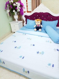Bộ chăn ga đũi thắm