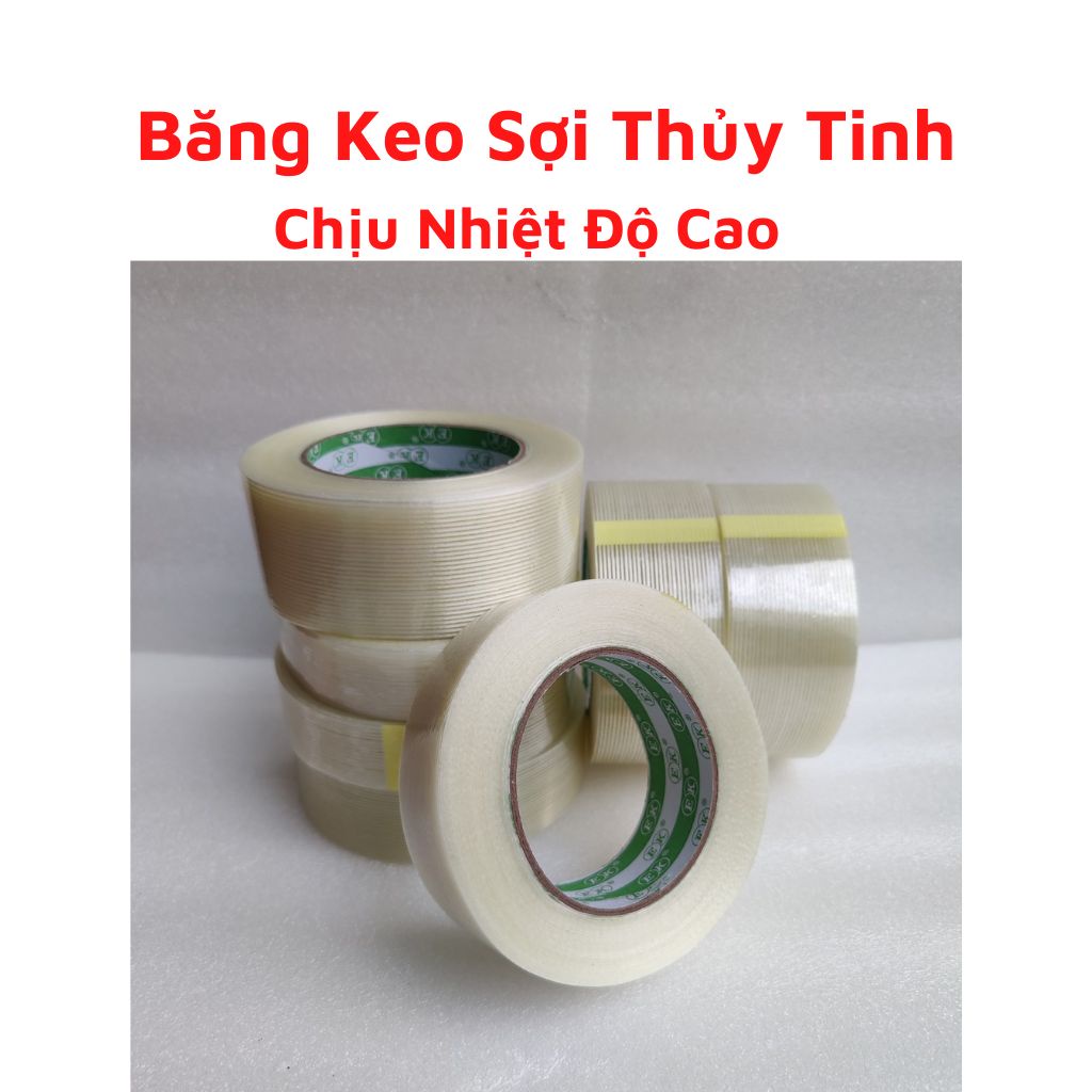 Cuộn Băng Keo,Băng Dính Sợi Thủy Tinh Chịu Nhiệt Độ Cao,Chống Cháy Nổ Dài 50m