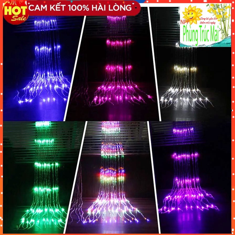 Bộ Đèn Led Thả Rèm Mưa Rơi/ Thác Nước - Đèn Nháy Thả Mành, Trang Trí Cây Đẹp Lung Linh