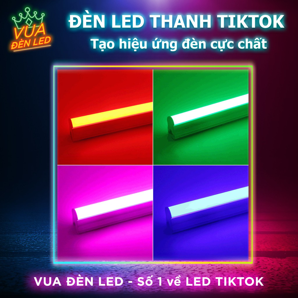 Đèn LED neon Tuýp LED Thanh Liền Máng Dài 90/120 cm, Màu Xanh Dương, Hồng (Quay Tiktok)