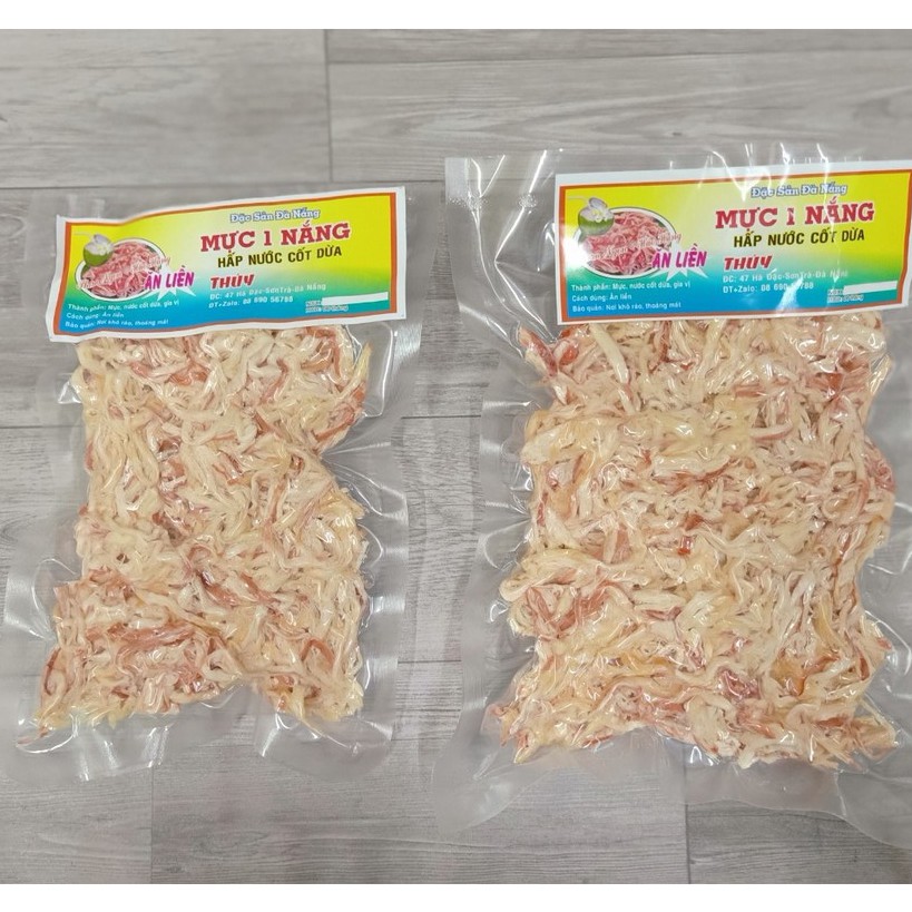 500gr Mực Xé Sợi Hấp Nước Dừa  Đặc Sản Đà Nẵng đóng túi hút chân không sạch kín đảm bảo an toàn vệ sinh thực phẩm | BigBuy360 - bigbuy360.vn