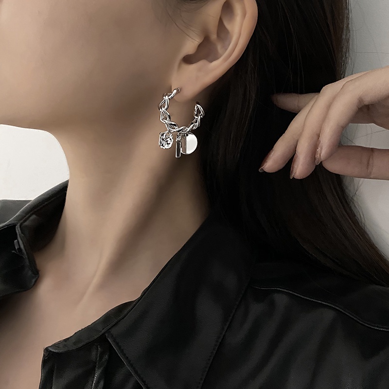 Khuyên Tai Kim Loại Hình Chữ Thập Thời Trang Cá Tính Cho Nữ