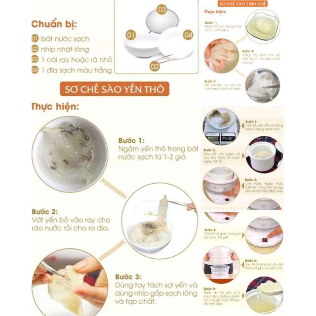 Chân tổ yến thô Khánh Hoà nở nhiều, dai ngon tặng Táo đỏ, Đường phèn, hạt chia