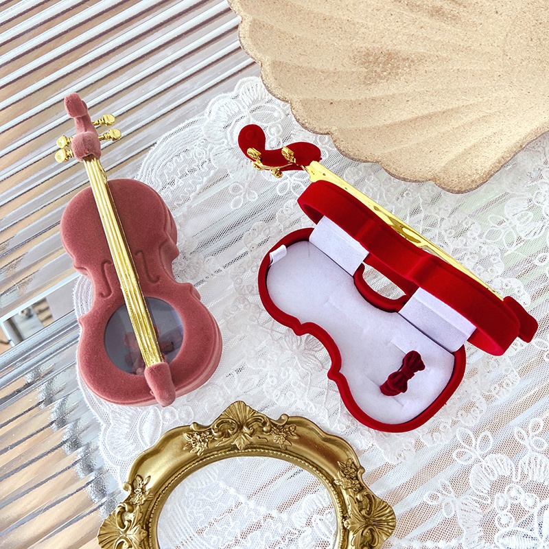 Hộp Đựng Nhẫn Hình Đàn Violin Dễ Thương Giá Đỡ