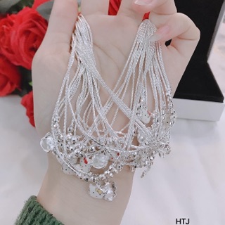 Vòng cổ bạc hình mèo cho bé