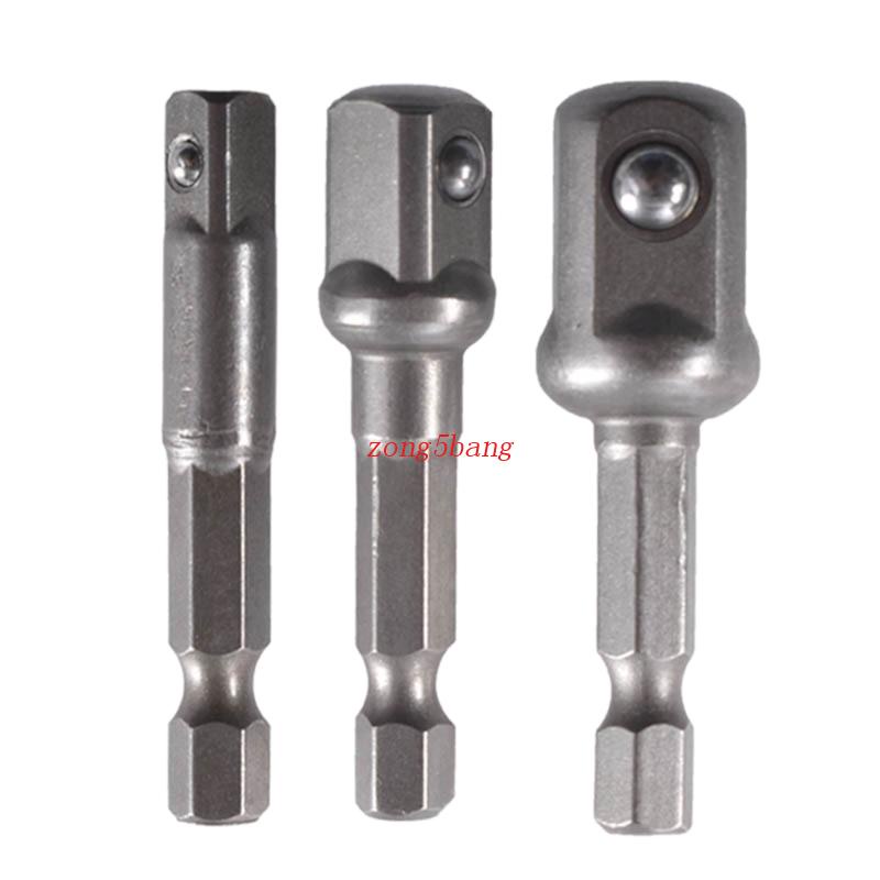 Bộ 3 Đầu Chuyển Đổi Ổ Đĩa 1 / 4 3 / 8 1 / 2 Bit 360 Độ° Cờ Lê Mở Rộng Mũi Khoan Không Dây Có Thể Xoay Được