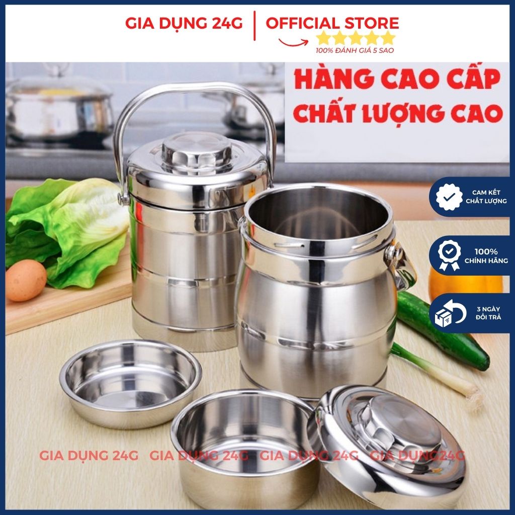 Cặp Lồng Inox Cao Cấp, Giữ nóng 12h, Tiên Lợi Cho Gia Đình