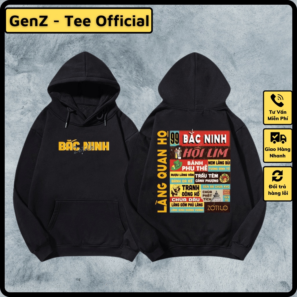 Áo Hoodie Nỉ Local Brand Tỉnh Bắc Ninh, Áo Hoodie 63 Tỉnh Thành Nam Nữ Form Rộng Unisex Genz Cá Tính