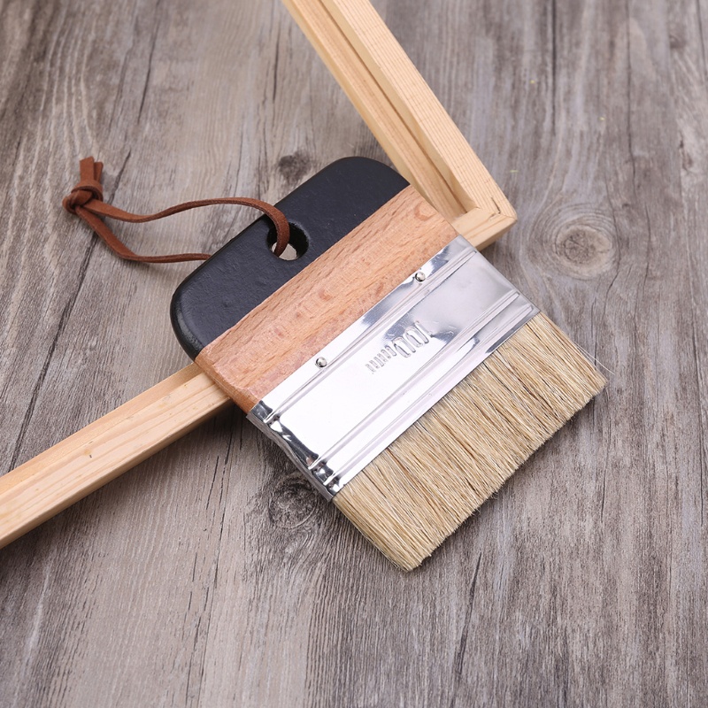 Set 4 cọ vẽ tranh sơn dầu cán gỗ đầu tròn tiện dụng