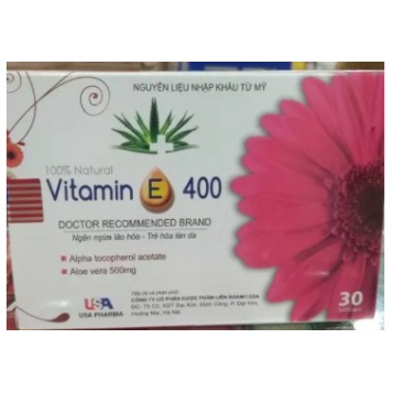 Viên uống đẹp da vitamin E 400- Thành Phần Tinh Dầu Quả Óc Chó, Hoa Anh Thảo Giúp Đẹp Da, Mờ Nám - Hộp 30v
