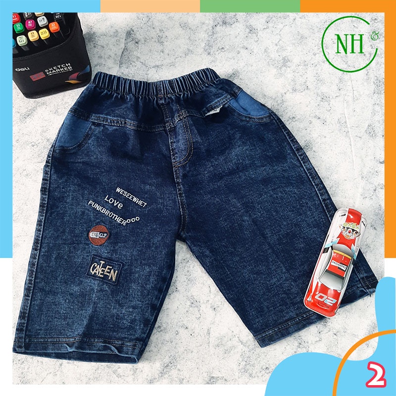 Quần cho bé từ 25kg đến 35kg, quần short jean co giãn, lưng thun  - NH Shop