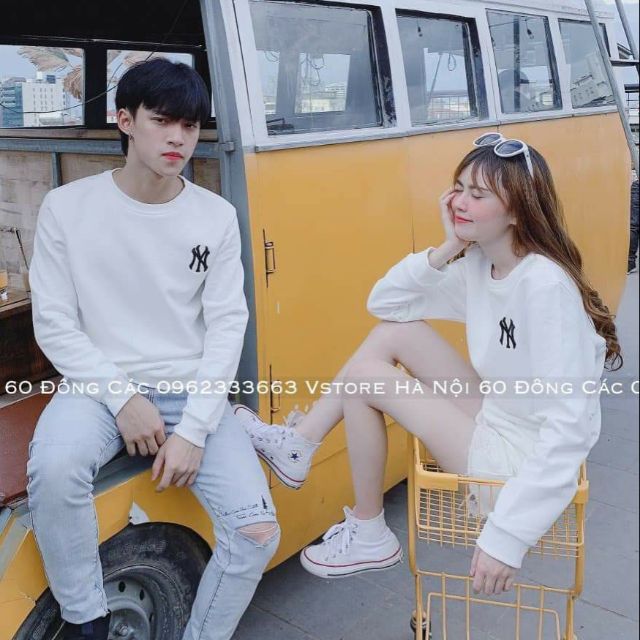 Áo đôi thu đông màu trắng ( giá 2 áo )