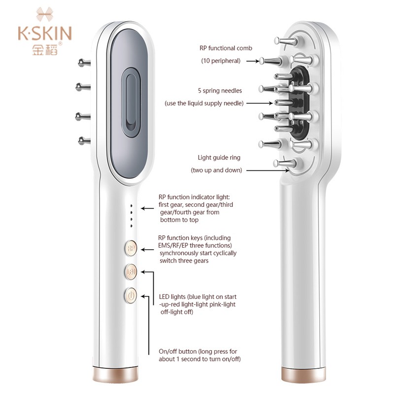 Lược Chải Tóc K-SKIN Kích Thích Mọc Tóc Chống Rụng Kích Thích RP RF EMS
