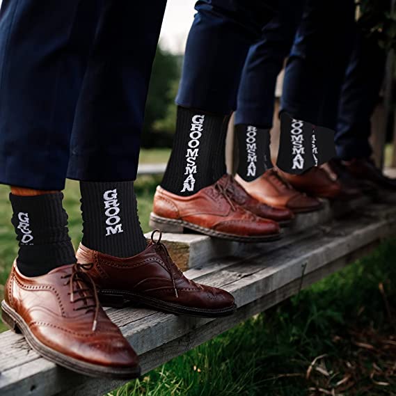 Vớ Cotton Mềm Mại Thoáng Khí In Chữ Groom Màu Đen Cổ Điển Cho Nam