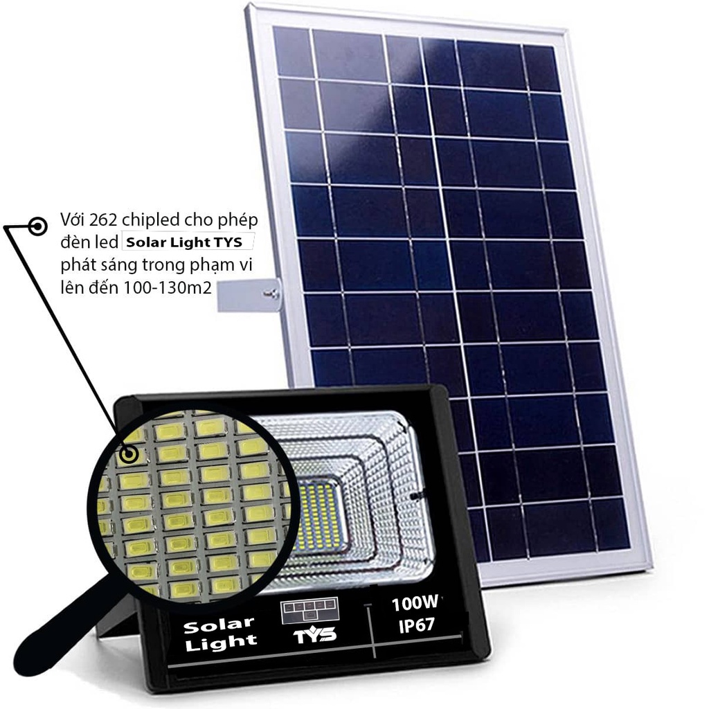 Đèn năng lượng mặt trời Solar light 100W đến 300W -  Đèn LED pha chống nước IP67 mẫu mới nhất 2021