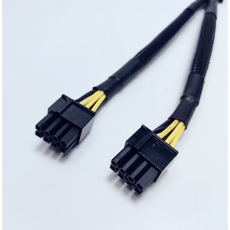 Dây Chia Nguồn 8pin VGA Ra 2 Đầu Cắm 8pin Loại 6pin+2 Dây Có Bọc Dù Chống Xước