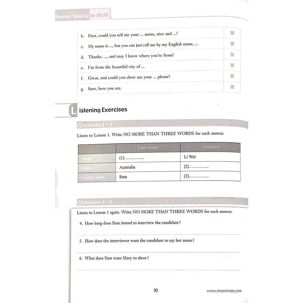Sách Essential Speaking For IELTS