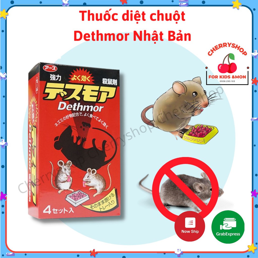 THUỐC DIỆT CHUỘT DETHMOR Nhật Bản Hộp 4 Vỉ