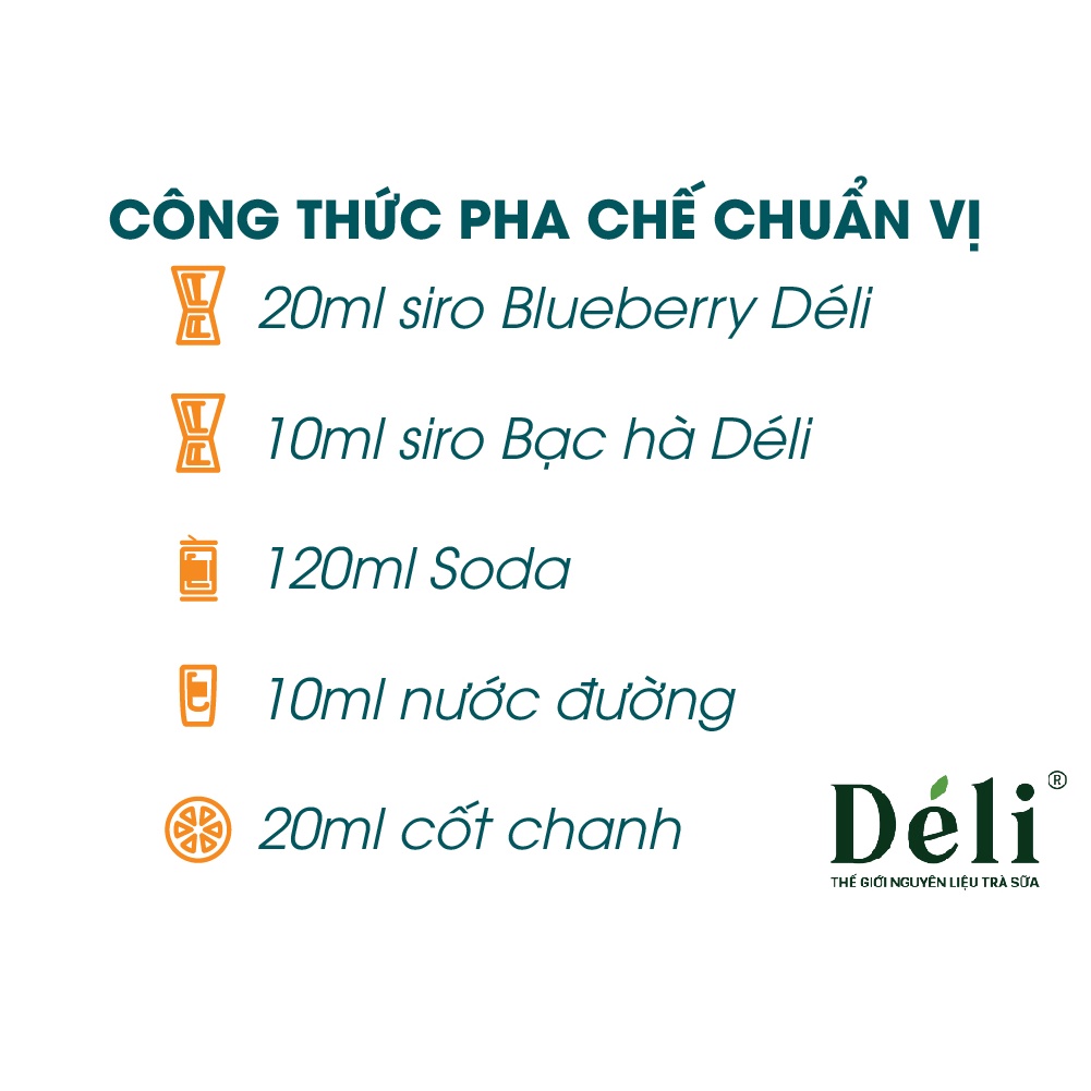 Soda Blueberry Mint [COMBO 40LY _GIÁ SIÊU HỜI ]COMBO gồm: siro Blueberry , siro Mint  Chai 1LÍT HSD: 12 THÁNG