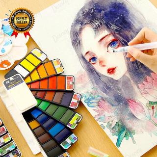 Bộ 18 Màu Nước Kèm Cọ Vẽ Tiện Lợi Cho Bé
