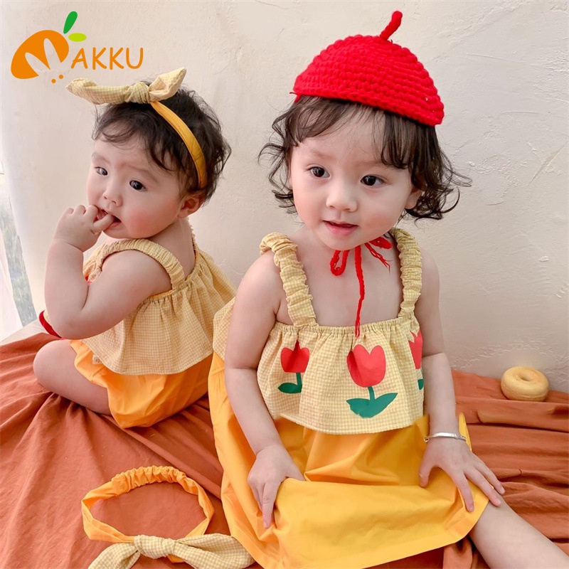 Đầm Hoa Tulip Xinh Xắn Cho Bé Gái