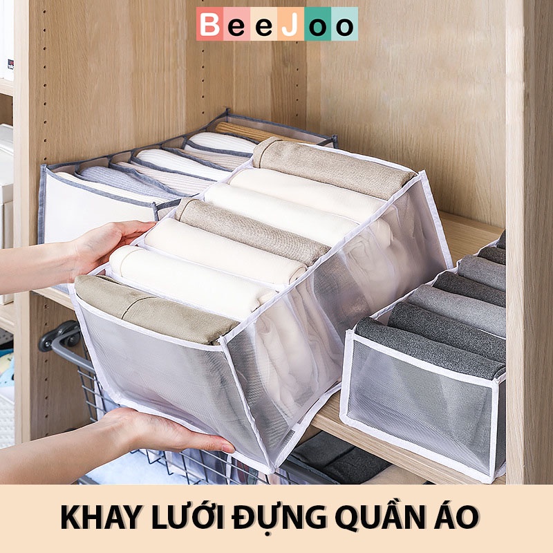 Túi đựng quần áo chia ngăn Hộp đựng đồ lót tất vớ Khay chia đồ quần áo tiện ích BeeJoo
