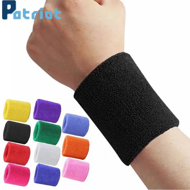 Băng Đeo Cổ Tay Thể Thao Thấm Hút Mồ Hôi Bằng Cotton Polyester Cho Nam Nữ