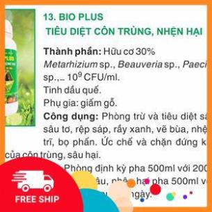 CHẾ PHẨM TRỪ SÂU SINH HỌC BIO PLUS HLC CHUYÊN DIỆT CÁC LOẠI SÂU VẼ BÙA, NHỆN ĐỎ, TRĨ, RẦY, RỆP,... CHO CÂY TRỒNG - 500ML