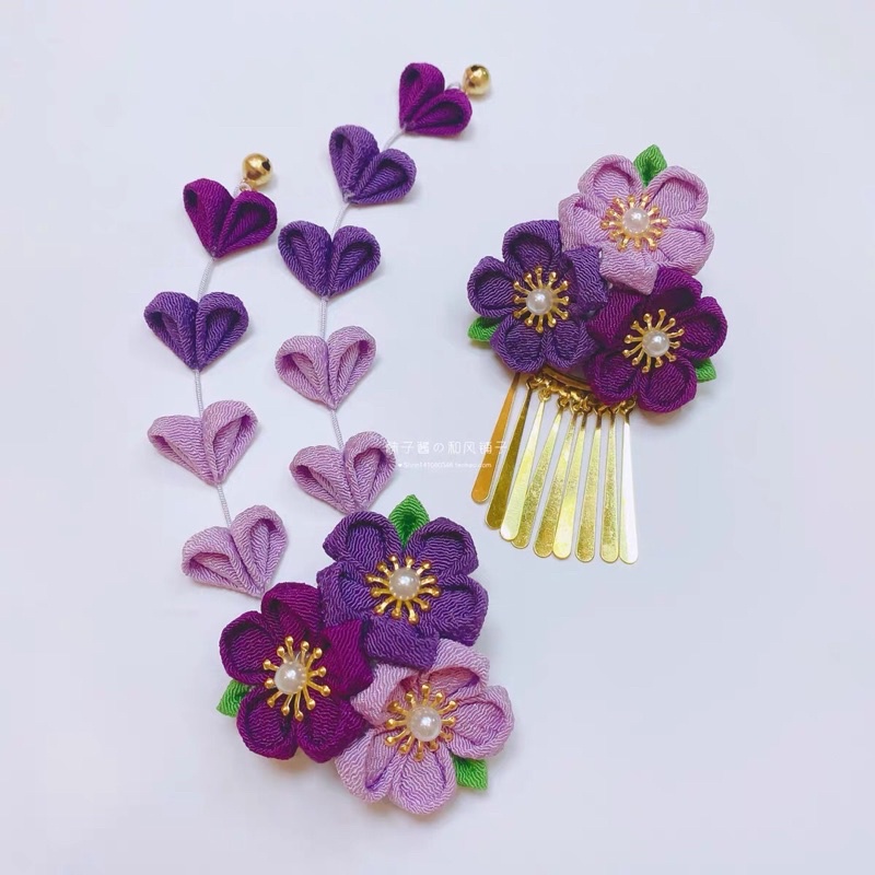 Kanzashi màu tím - cosplay geisha , Maiko .Quà tặng Nhật Bản