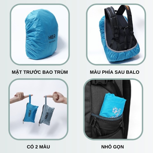 Áo Mưa Balo Trùm Chống Nước Chống Bụi Balo Dưới 40L Túi Junio TX04