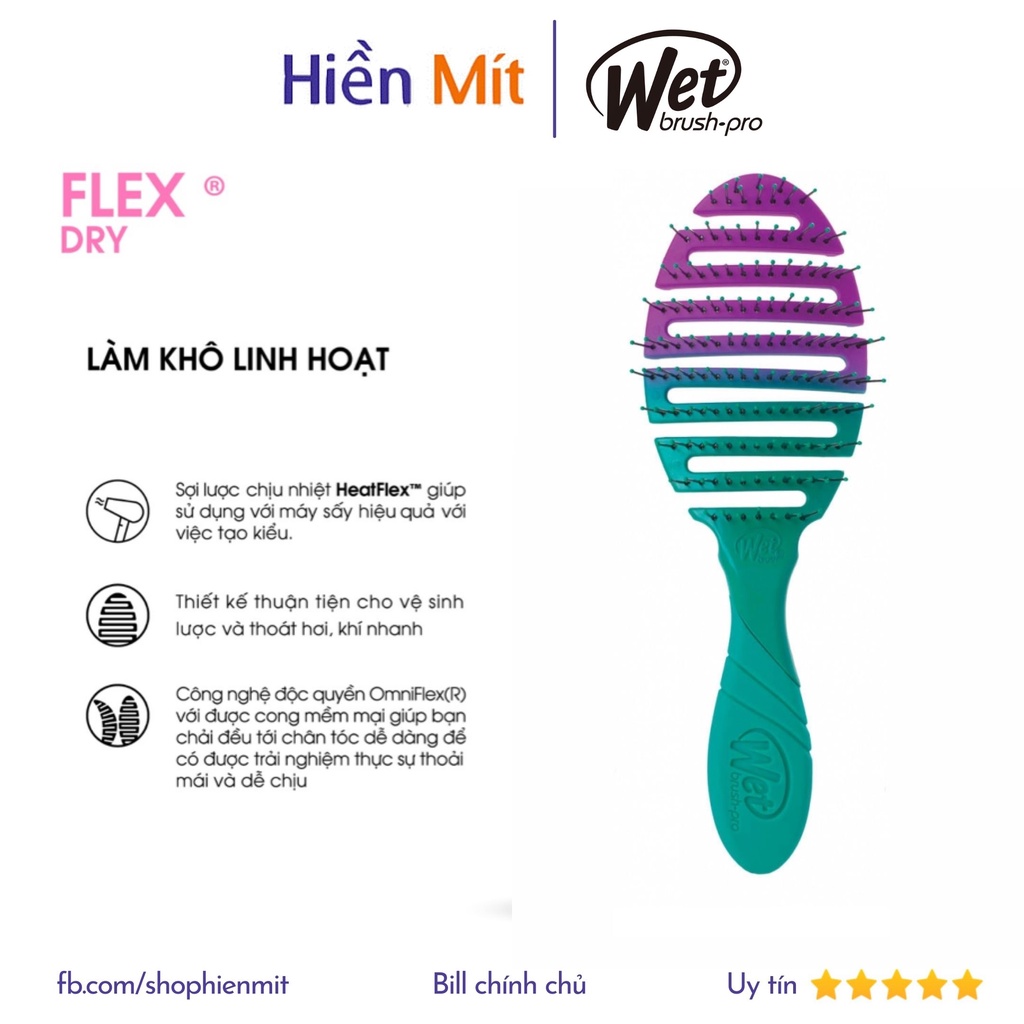 50 Mẫu Lược Wet Brush PRO Detangler gỡ rối giảm rụng tóc auth chính hãng mini Wetbrush paddle rose gold epic