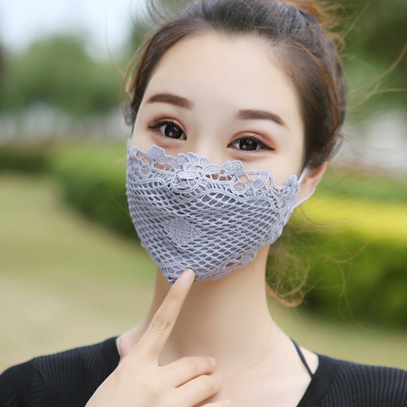 Khẩu Trang Ren Chống Tia Cực Tím Thoáng Khí Có Thể Giặt Tiện Dụng