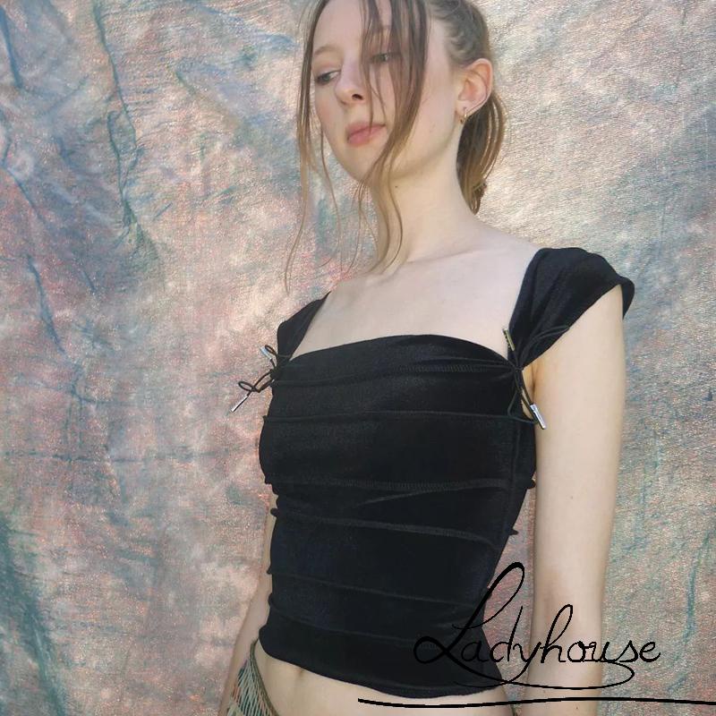 Áo Không Tay Hai Dây Xếp Ly Màu Trơn Đơn Giản Dành Cho Nữ Đi Biển Mùa Hè