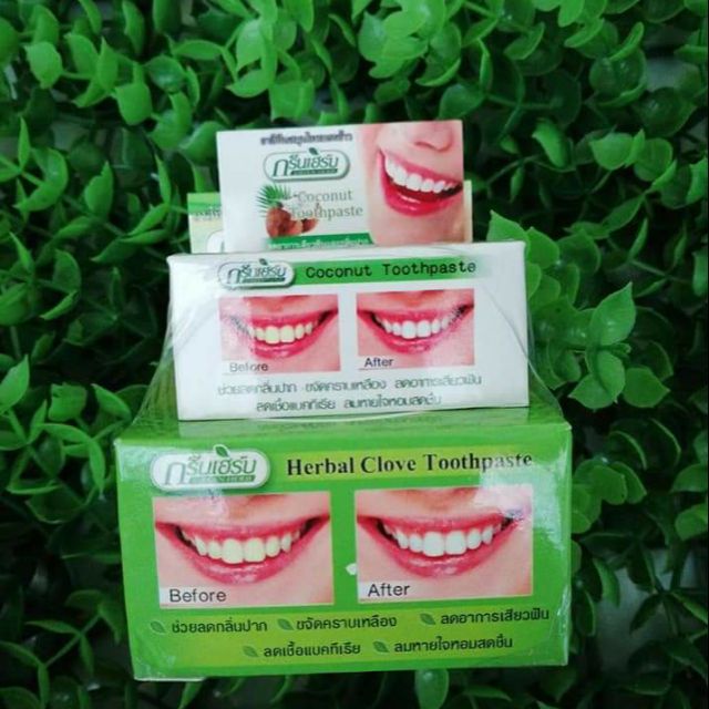 Kem Trắng Răng Green Herb Thái Lan 25g (tặng kèm hộp nhỏ)