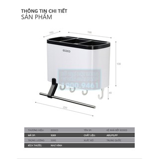 KỆ DỤNG CỤ NHÀ BẾP CÓ MÓC TREO KHĂN ECOCO 9269