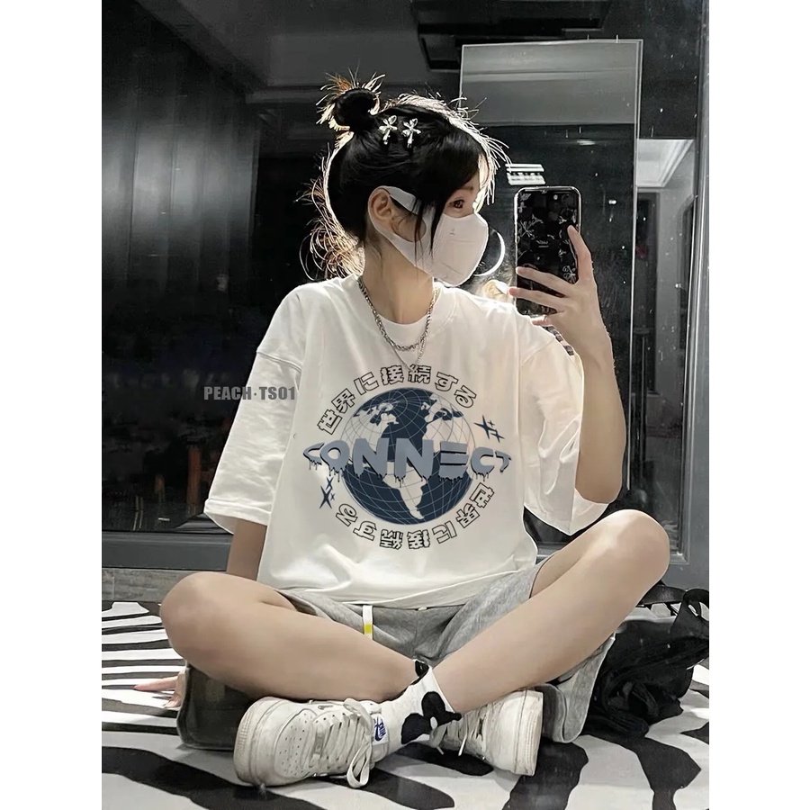 NRVP Áo Thun 100% Cotton Dáng Rộng Thời Trang Hàn Quốc Cho Nữ