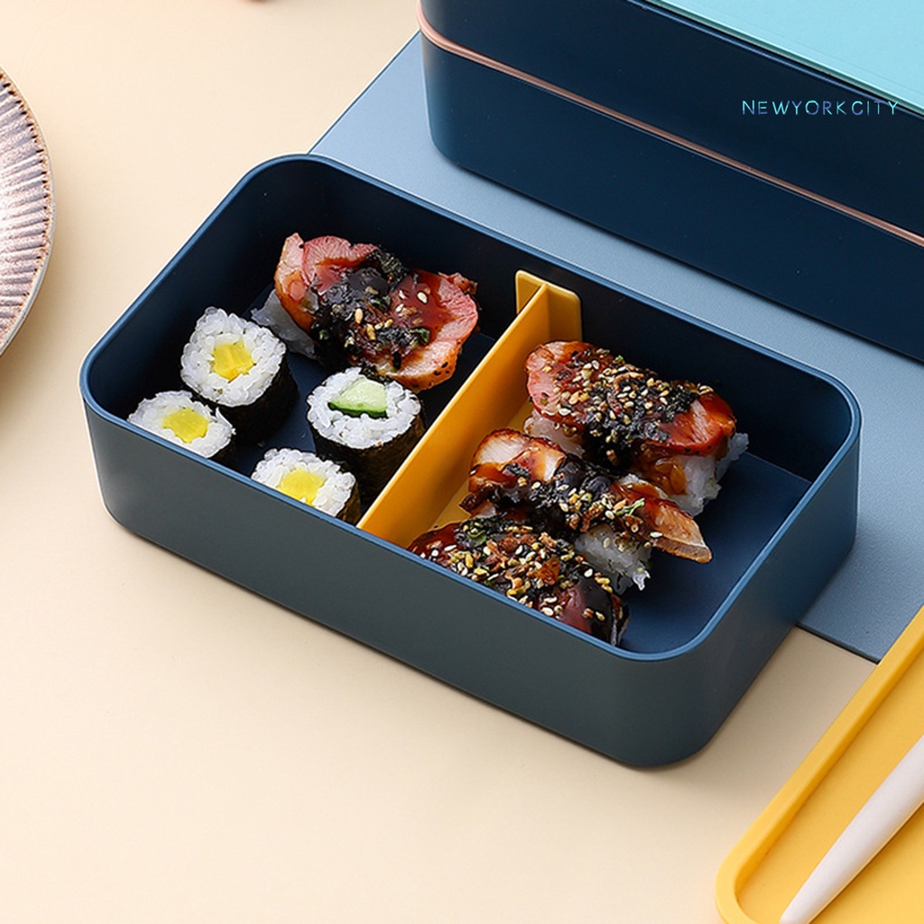 Hộp Đựng Cơm Trưa NYC 720ml Bằng Silicone Chịu Nhiệt Thiết Kế Chia Ngăn Tiện Dụng