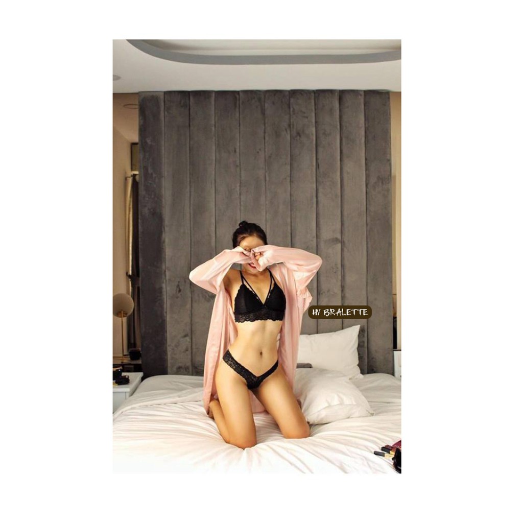 Đồ lót nữ đen dây áo ôm ngực Nội y nữ sexy nóng bỏng gợi cảm thiết kế cao cấp vải ren gồm cả quần lót và áo lót | BigBuy360 - bigbuy360.vn