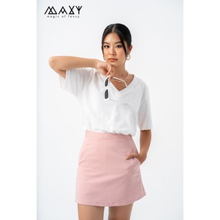 Áo thun nữ cổ tim form rộng v neck basic tee Maxy Workshop