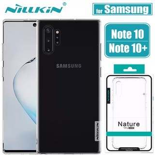 Ốp lưng Samsung Galaxy Note 10 note10 Note 10+ Note 10 plus note10plus hiệu Nillkin dẻo trong suốt bo viền máy