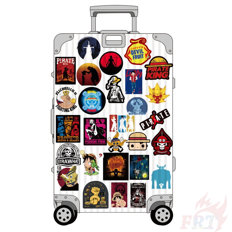 Bộ 100 miếng sticker in họa tiết hoạt hình One Piece doodle hỗn hợp trang trí vali/laptop/ván trượt