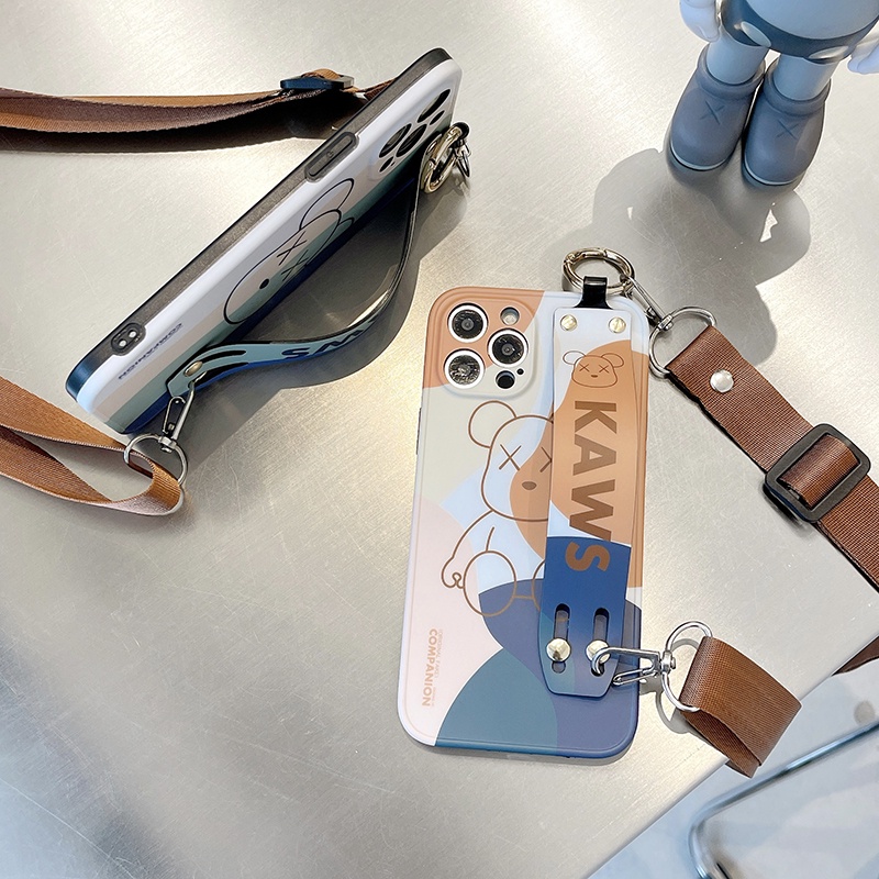 Ốp Điện Thoại IMD Mềm In Hình KAWS Có Dây Đeo Cho iPhone 14 13 12 11 Pro Max X XS XR 8 7 Plus + SE 2020