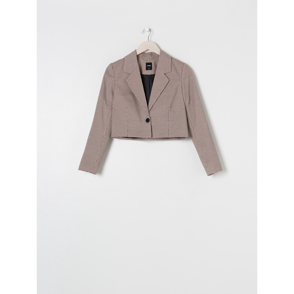 Sinsay Đức - Áo khoác blazer croptop sọc caro nhỏ màu xám sale auth cao cấp chính hãng có sẵn 5968J-99X