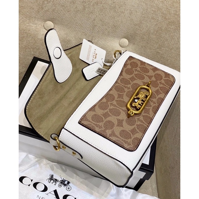 Túi C.O.A.CH nắp gập sz25cm kèm 2 dây đeo chéo
