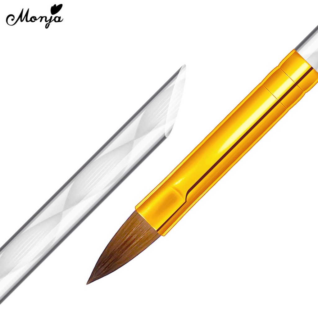 [Hàng mới về] Cọ Vẽ Khắc Họa Tiết Hoa Trang Trí Móng Nghệ Thuật Monja Bột Acrylic Lỏng Tay Cầm Màu Trắng